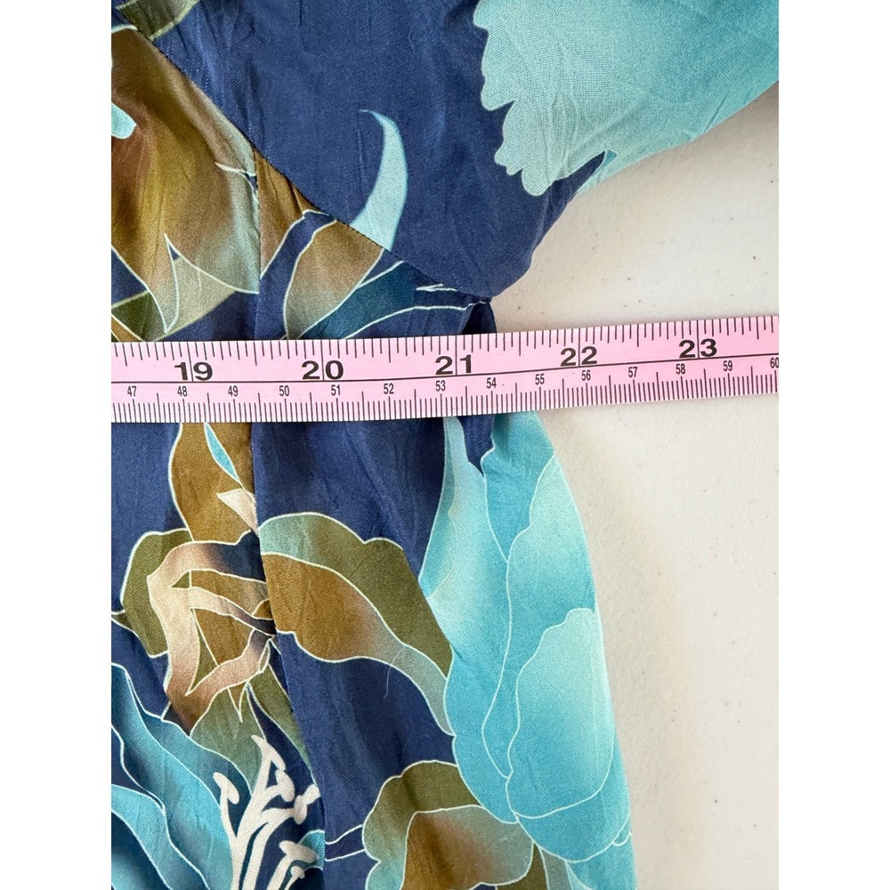 Johnny Was Yoka Dress Peonee Floral Blue Tiered Maxi Resort Vacation Boho L - Picture 6 of 8